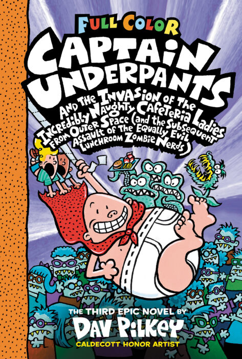 Cover of Captain Underpants and the Invasion of the Incredibly Naughty Cafeteria Ladies from Outer Space, by Sally Rippin and Chris Kennett